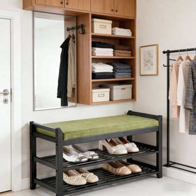Banc de rangement polyvalent pour chaussures rembourrées