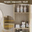 Armoire de rangement cannelée étroite 69 po - système à 3 niveaux (tablette ouverte, tiroir, armoire supérieure), organisateur moderne autoportant pour la cuisine, le garde-manger et la salle de bain-62535543