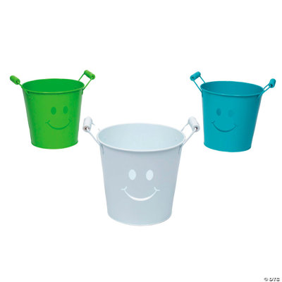 5 1/4 x 6 1/4 Inch Smile Face Pails - 6 Pc.