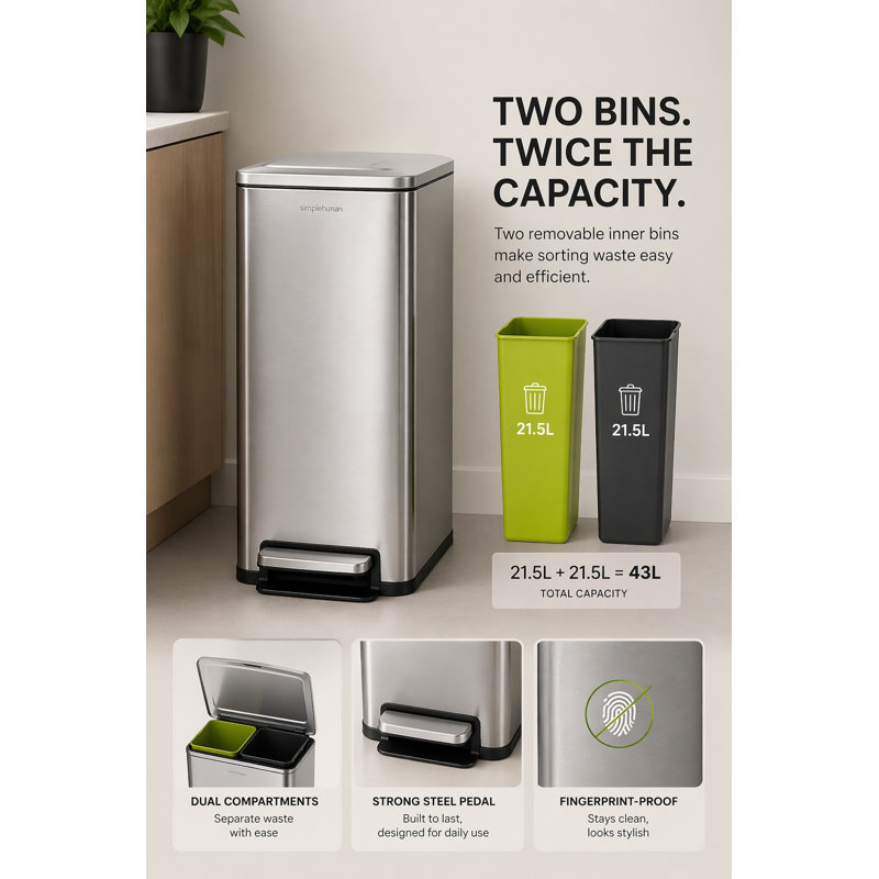 Step N’ Sort Trash & Recycling Bin - Thumbnail 4