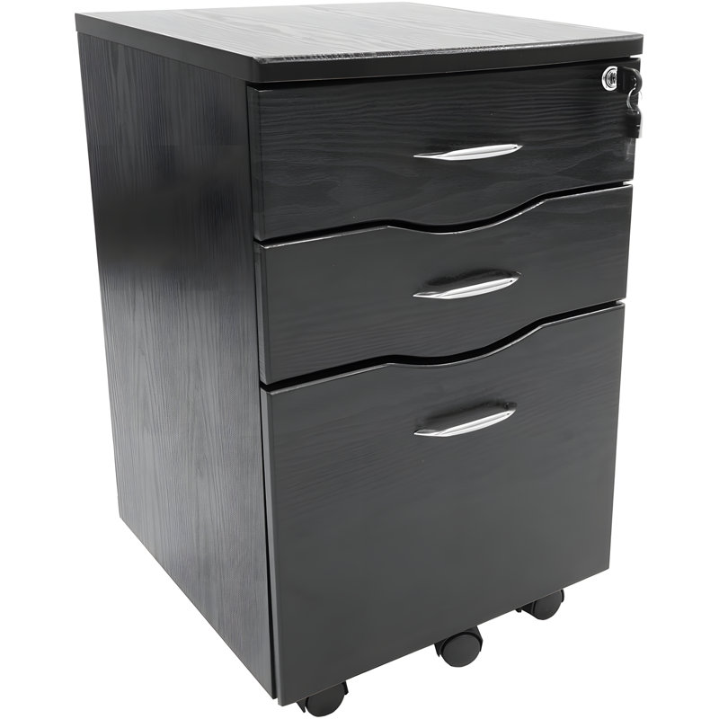 Mobile Storage Cabinet With Locking Drawers And File Compartment