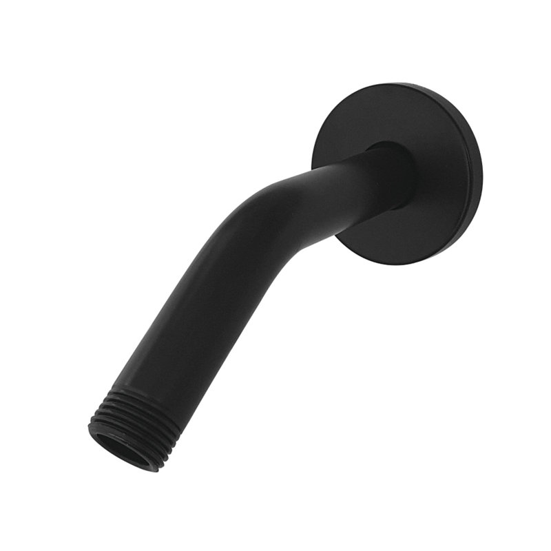 Bras de douche Kingston en laiton 6 po avec bride ronde Kingston, Noir mat