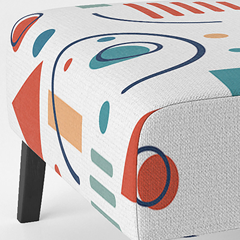 Fauteuil de chambre rembourré multicolore à motif géométrique tendance