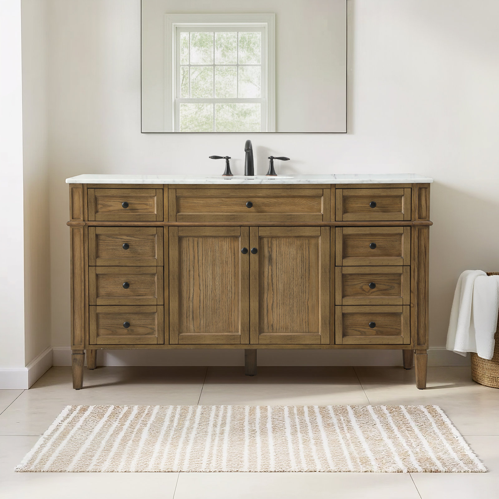 Rivers 60'' Single Bathroom Vanity, Dark Brown