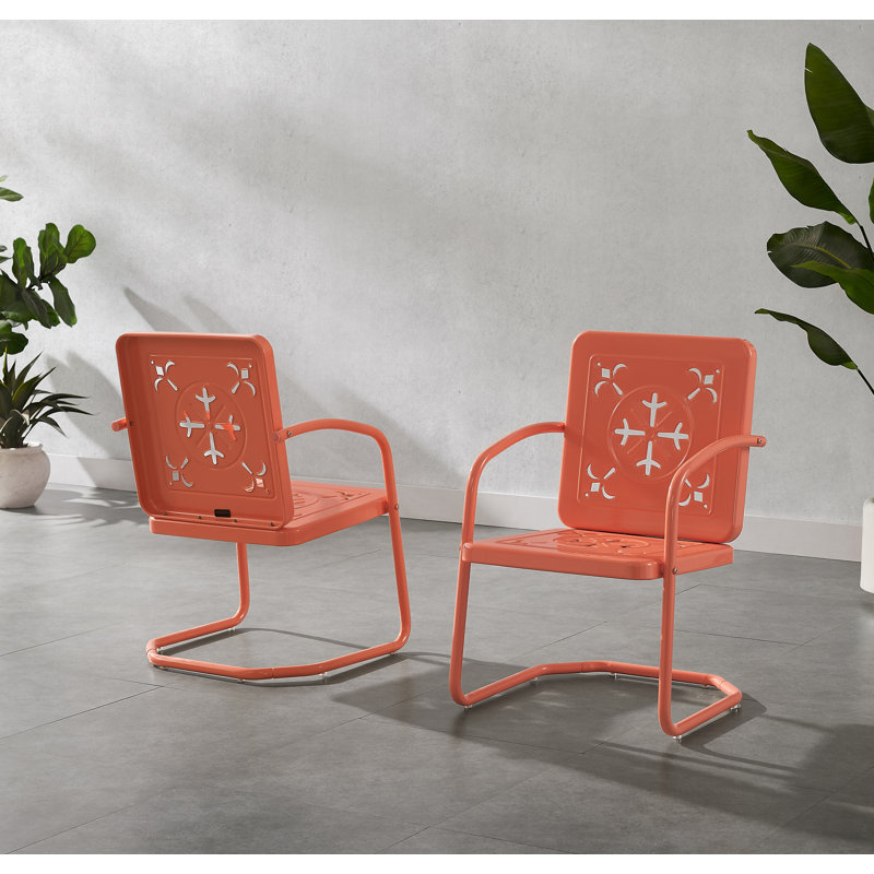 Passmore 2-piece Retro Outdoor Chair Set, Orange
