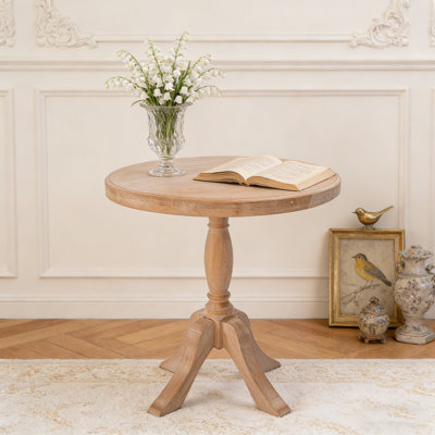Table de bout ronde en bois 23,6 po