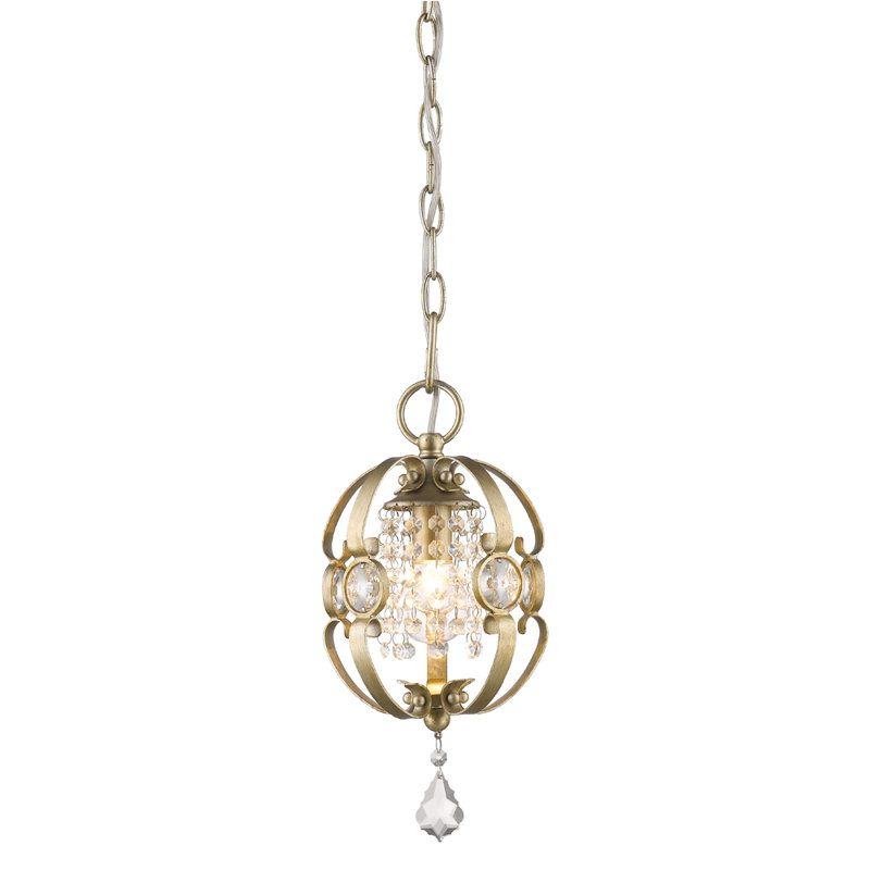 Luminaire suspendu géométrique 1 lumière Ariela, Or blanc