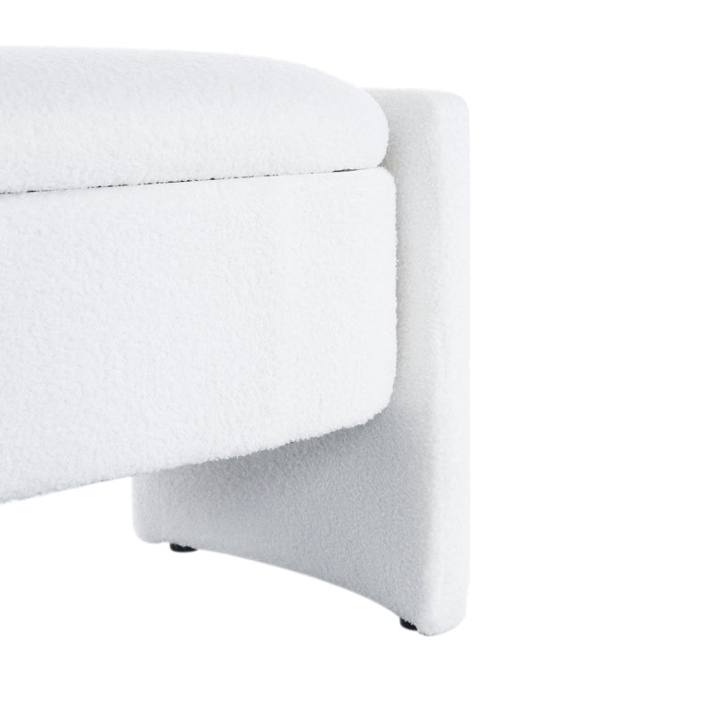 White Bench With Efficient Storage Solution For Bedroom Comfortable -