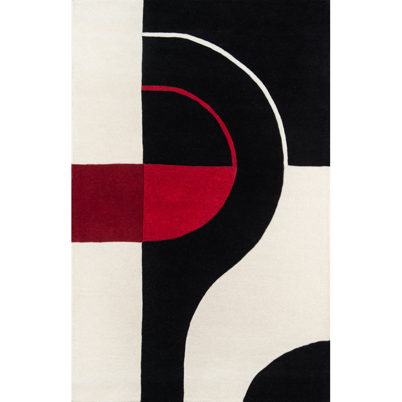 Cobos Hand Tufted Wool Abstract Indoor Rug, Rectangle 3'6" x 5'6"