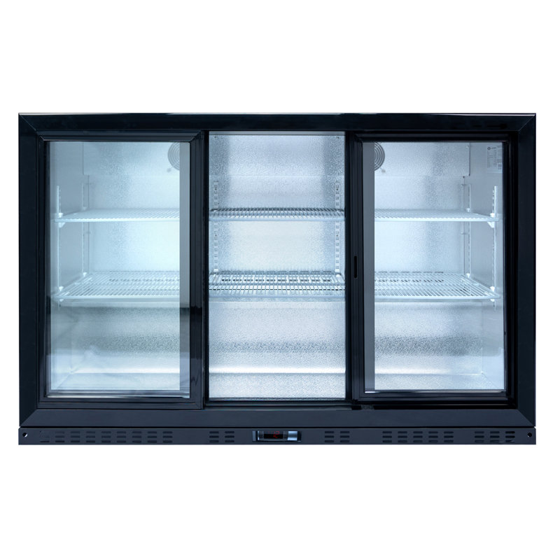 11.3 Cubic Foot Beverage Refrigerator, 480-Can Capacity Cooler, Commercial Beer, Wine, And Beverage Refrigeration Unit. Features A Digital Adjustable Thermostat, Making It The Perfect Choice For Home Office Bars. (Glass Door Open Model)