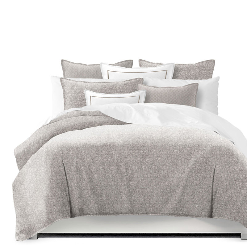 Linen Microfiber Duvet Cover Set, Cal. King Duvet Cover+2 King Shams+2 Throw Pillows