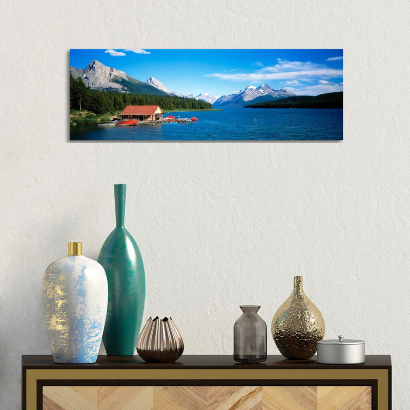Canada, Alberta, Maligne Lake by Panoramic Images - Wrapped Canvas Panoramic Print, 30.48 cm H x 91.44 cm W x 1.91 cm D