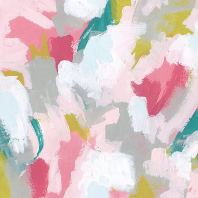 Pink Scramble II by June Erica Vess - Wrapped Canvas Painting