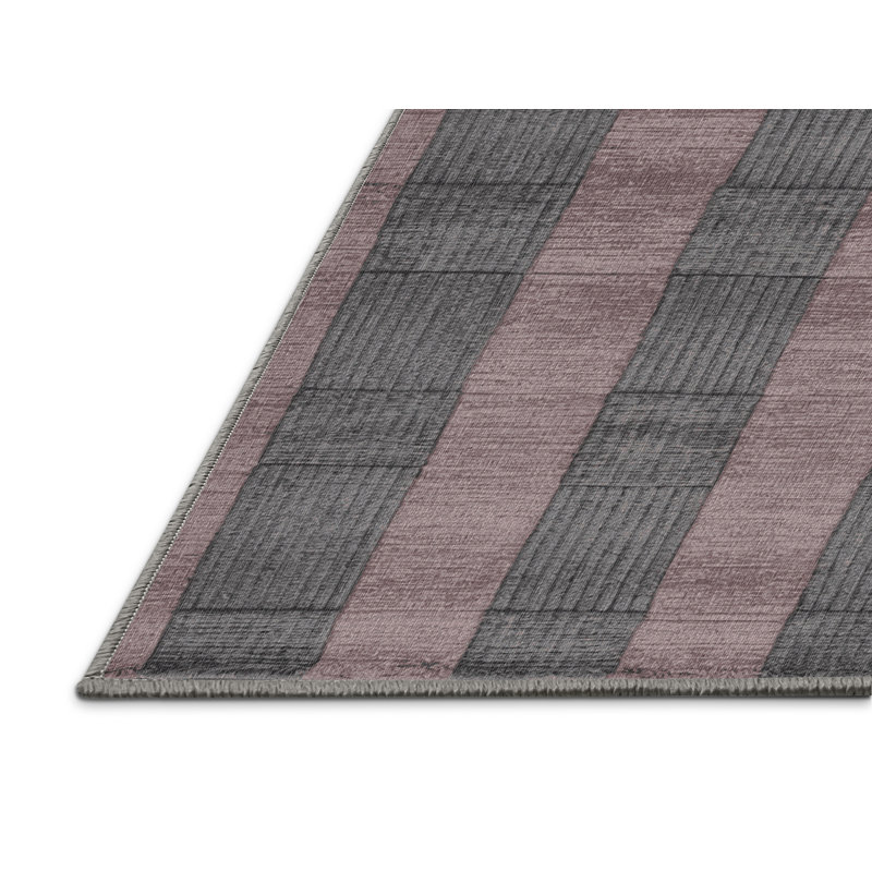 Machine Washable Checkered Gray Area Rug, Rectangle 8' x 10'