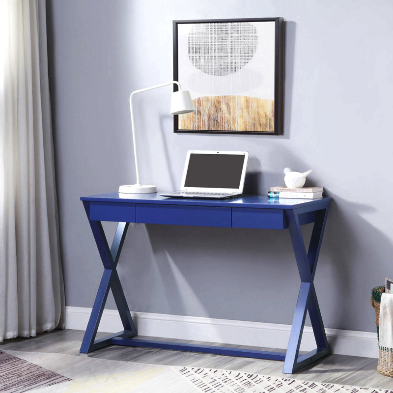 Rectangular Writing Desk, Twilight Blue with 1 Drawer