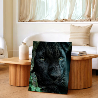 «Black Panther Portrait Wildlife Animal Close Up», reproduction d'art sur toile, art animalier noir pour salon, bureau de chambre à coucher, mur de galerie de couloir, appartement loft