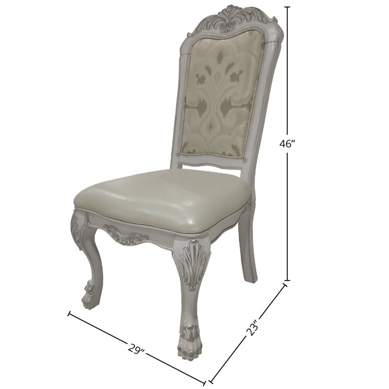 Ensemble de 2 chaises d'appoint capitonnées ivoire et blanc os