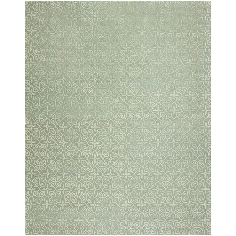 Wool Geometric Area Rug in Gray, Rectangle 2' x 3'
