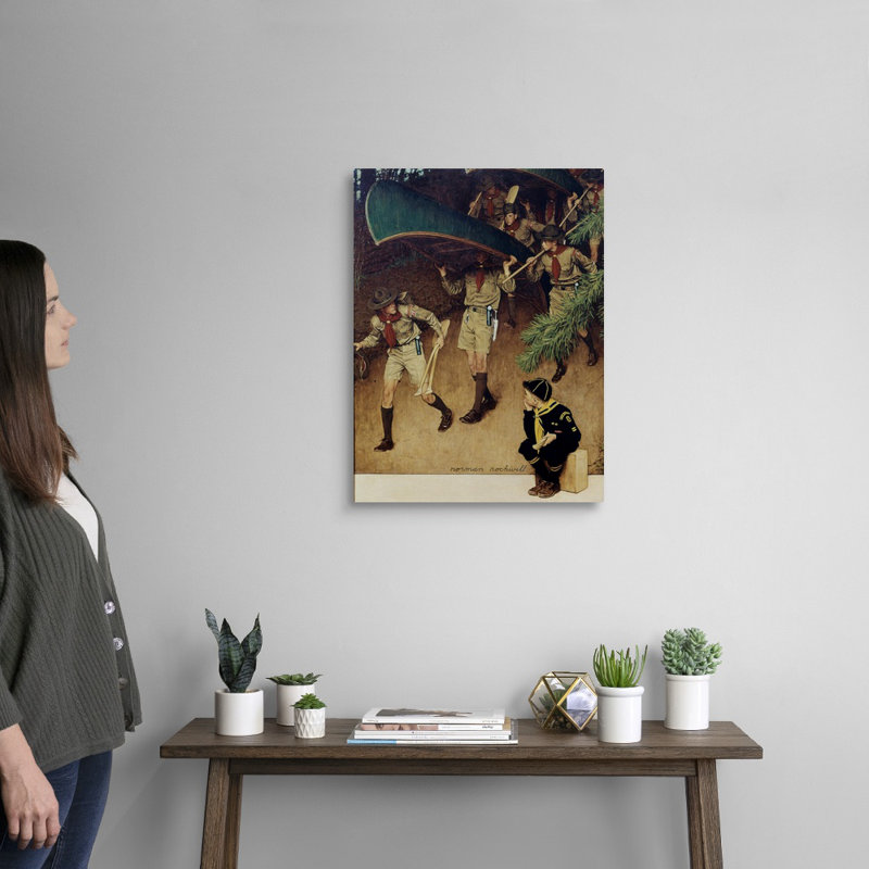 Hommes sur toile, art mural, H 24 po x l 18 po x P 1,25 po, Toile tendue
