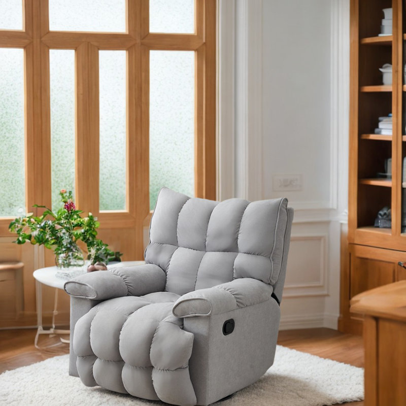 Fauteuil inclinable pivotant rembourré Guildhall, Gris clair