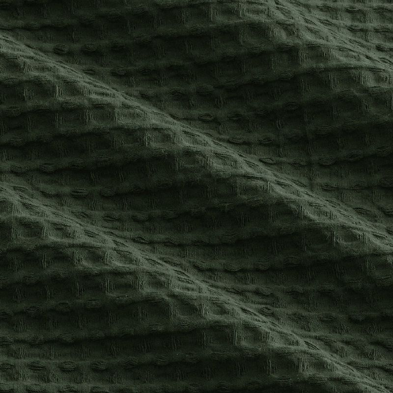 Ensemble d'édredon gaufré, Édredon pour grand lit + 2 taies décoratives, Vert olive