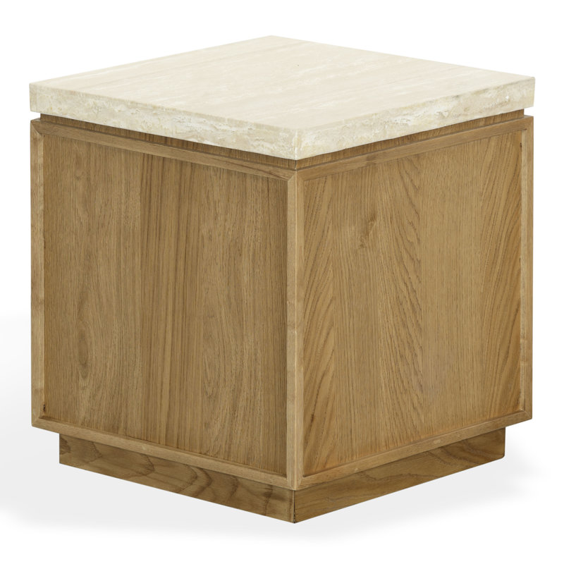 Table d'appoint carrée Alysandria, Chêne brun