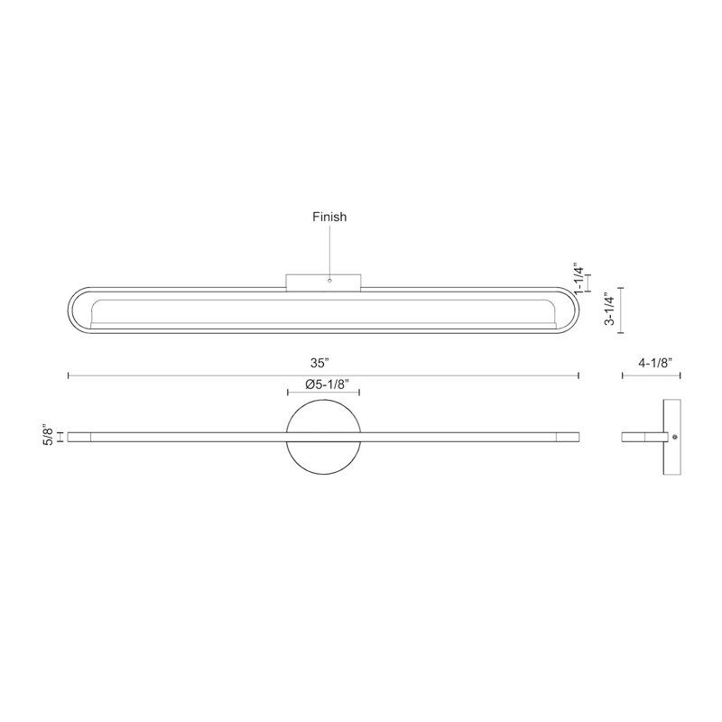 Marlon 1 - Light LED Bath Bar, Chrome