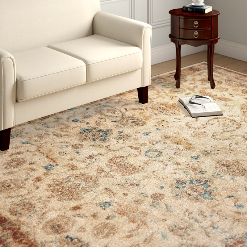 Tapis oriental beige / rouille Harrill, Rectangle 2 pi 7 po x 4 pi