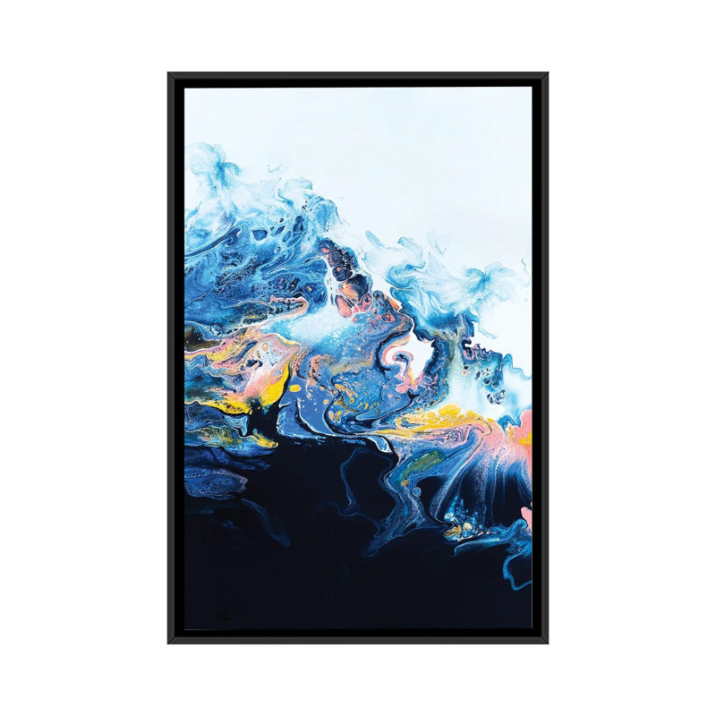 Starburst Wave - Print on Canvas, 66.04 cm H x 45.72 cm W, Black Framed