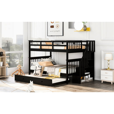 Lit superposé avec lit gigogne simple et options de rangement pratiques Lit gigogne fonctionnel