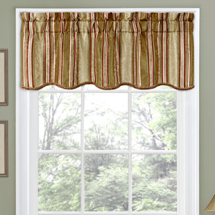Stripe Striped Scalloped Window Valance
