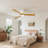 42 in. 3 - Blade Solid Wood Flush Mount Ceiling Fan with LED Light and Remote Control-1476598136-1476598137