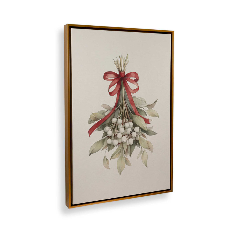 Impression sur toile «Mistletoe Magic», H 18,75 po x l 12,75 po, Or poli