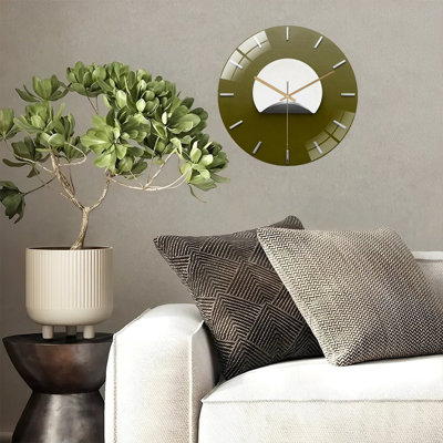 Horloge murale 12 po ronde en verre trempé avec mouvement à quartz silencieux