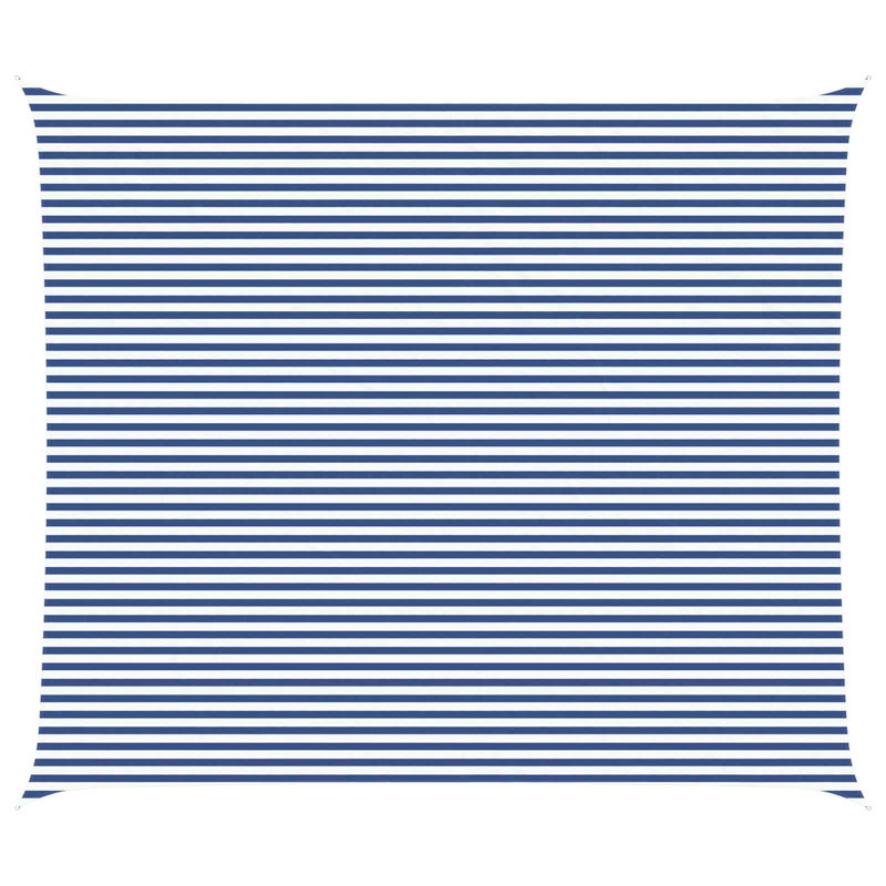 Vidaxl Sunshade Sail Canopy Screen Balcony Awning Canopy HDPE Rectangular, 700cm W x 600cm L, White/Blue