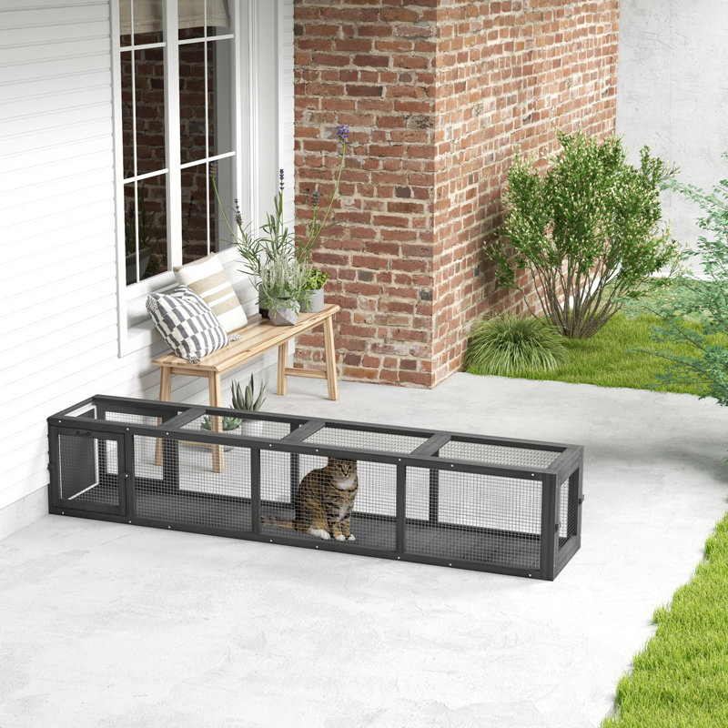 Tunnel d'extérieur pour chat avec design extensible, Gris