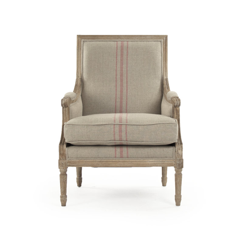 Louis Club Chair, Khaki/Red