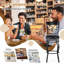 Ensemble de 2 tabourets de bar de 30 pouces avec dossier et repose-pieds-463944627