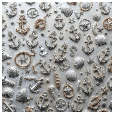 Rideaux de douche Nautical Anchors Shells