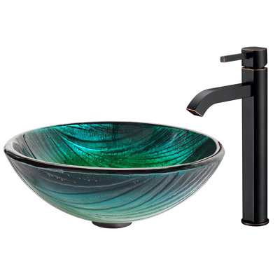 Nei Circular Vessel Bathroom Sink with Faucet