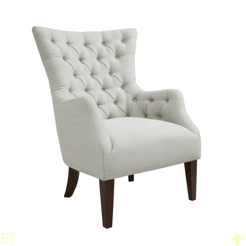 Fauteuil à oreilles capitonné Hannah
