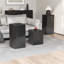 Ensemble de tables d'appoint de style rétro naturel, tables de bout empilables, table d'appoint MGO à colonne carrée pour le salon, la chambre à coucher, le bureau, couleur noire-129493087