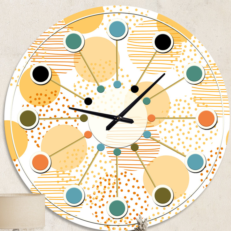 Horloge murale circulaire rétro rétro géométrique, Surdimensionné