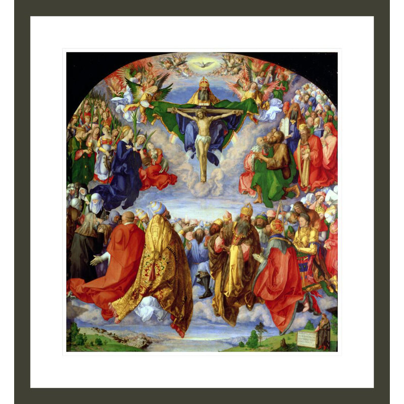 Le retable de la Toussaints Landauer (huile sur panneau) par Albrecht Dürer - Impression sur toile, H 25,26 po x l 23,5 po