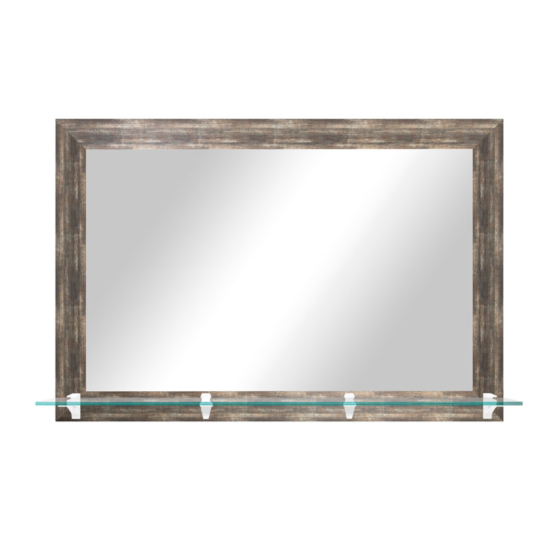 Miroir mural Cynan, 32,5 po x 72 po, Brun patiné / blanc