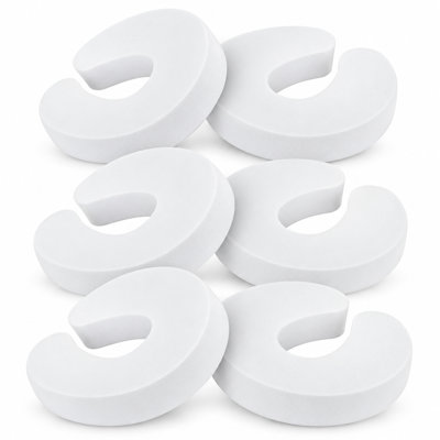 Protections anti-pincement de porte blanches en forme de C - Butées de porte robustes et flexibles en mousse EVA, protections de doigts à bords souples pour animaux de compagnie, chambres, garderies et bureaux