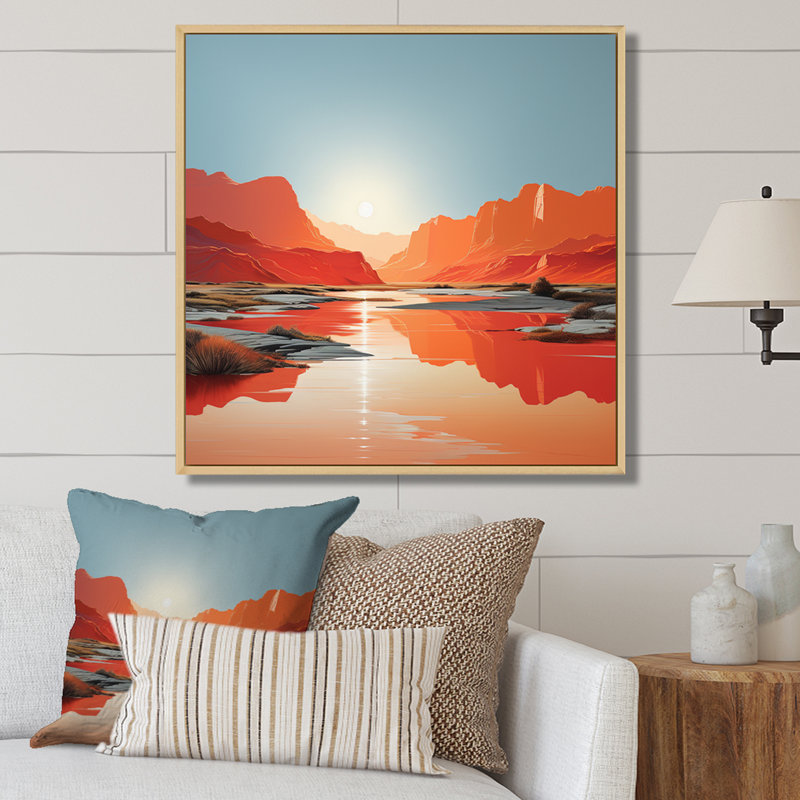 «Bold Sunrise Horizon II», reproduction, H 24 po x l 24 po x P 1 po, Cadre naturel flottant