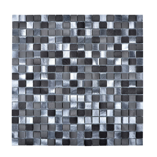 Aluminum Mosaic Tile in Brushed Aluminum Gray