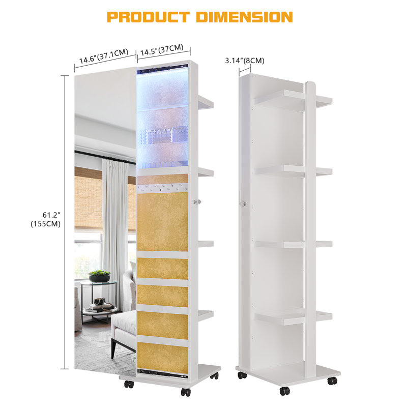 Armoire pour bijoux à DEL Kametria, Blanc