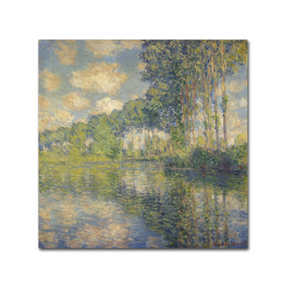 Art mural sur toile tendue - Art mural Monet «Poplars On The Epte» pour le salon, la chambre à coucher ou le bureau - 35 x 35